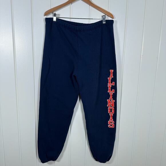 VTG 90's Russell Athletic University Of Illinois Sweatpants Large Writing On Leg - Picture 1 of 11